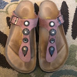 Pre-owned Birkenstock Jeweled Gizeh in oiled leather.  Dusty Pink 36R